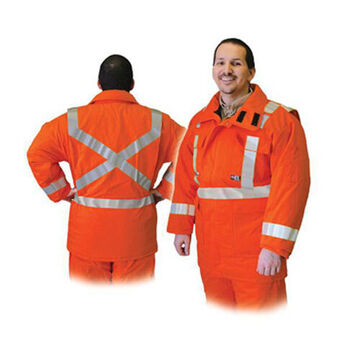 Insulated Parka Jacket, 88% Cotton, 12% UltraSoft High Tenacity Nylon, Orange
