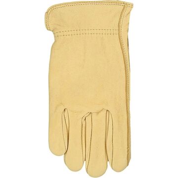 Driver Gloves, Small, Grain Deerskin Palm, Beige, Left and Right Hand, Deerskin Back Hand