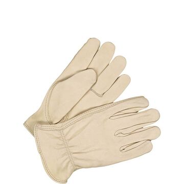 Leather Gloves Driver, Rodeo King, Medium, Tan, Grain Cowhide Backing