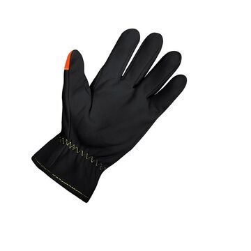 Cold Condition Gloves, Medium, Grain Goatskin Palm, Black/Orange, Left and Right Hand, Goatskin Grain Leather, TPR Guard