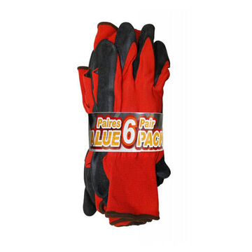 Coated Gloves, Small/medium, Red, Latex, Polyester
