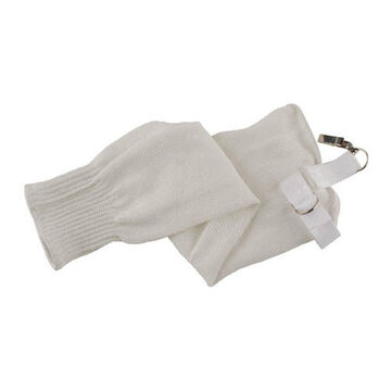 Sleeve Cut Resistant, Spectra®, White, Shirred Slip-on, Knit, 21 In