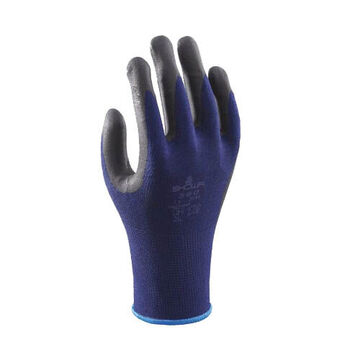 General Purpose Coated Gloves, Blue, Microporous Nitrile Foam, Nylon/polyester, 10 In