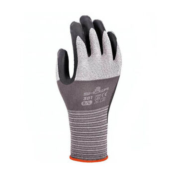 General Purpose Coated Gloves, No.8/Large, Black/Grey, Microporous Nitrile Foam