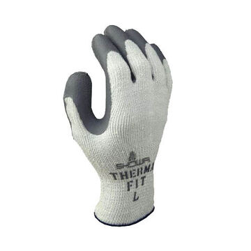 General Purpose Coated Gloves, Grey, Natural Rubber Latex, Acrylic, 8-1/2 In