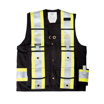 Surveyor High-Visibility  Safety Vests, 2-XLarge, 600D Polyester, Black