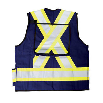 Surveyor High-Visibility  Safety Vests, 2-XLarge, 600D Polyester, Navy Blue