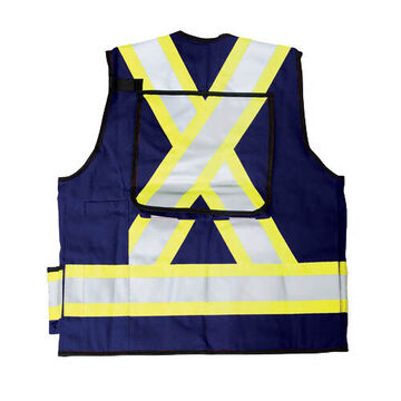 Surveyor High-Visibility  Safety Vests, 2-XLarge, 600D Polyester, Navy Blue