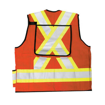 Gilets de sécurité à haute visibilité Surveyor, 3x-grand, polyester 600D, orange