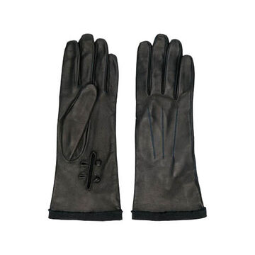 Leather Gloves, Black, Nitrile