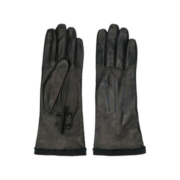 Gants en cuir, noir, nitrile