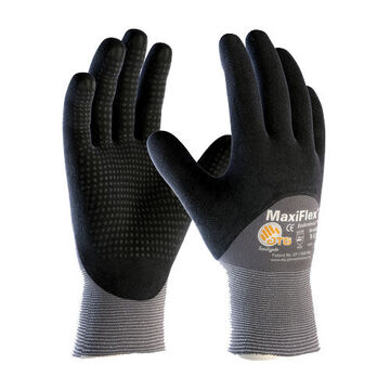 Gants enduits, grand, gris/noir, nitrile, nylon, 8.9 pouce