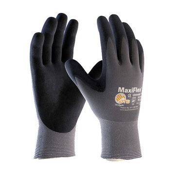 Gants enduits, grand, gris/noir, nitrile, nylon/élasthanne, 8.7 pouce