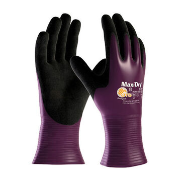 Coated Gloves, Purple/black, Nitrile, Nylon/elastane, 9.8 In