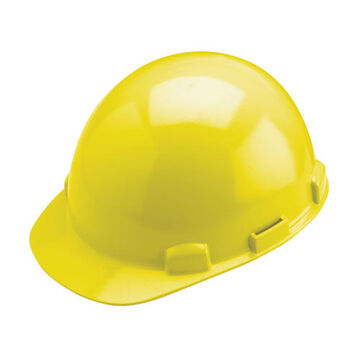 Cap Style Hard Hat, Polycarbonate/ABS, Yellow, Ratchet Nylon Adjustment