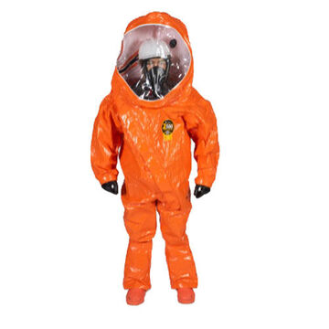 Totally Encapsulating, Front Entry Protective Suit, 2-XLarge/3-XLarge, Charcoal/Orange