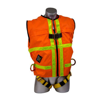 Construction Tux Harness, Small, Polyester and Nylon, Orange, 130 to 420 lbs
