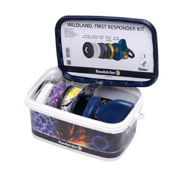 Respiratory Protection Kit, Large, Blue, Silicone, 14 to 131 deg F