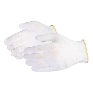 Low Lint Safety Gloves, 2X-Small, White, Filament Nylon
