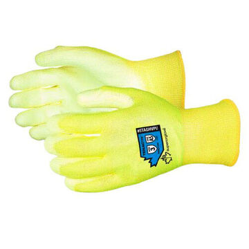 Coated Gloves, High Visibility, Yellow, 13 Ga Tenactiv Yarn