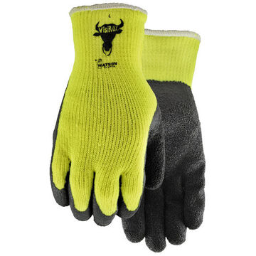 Gloves General Purpose Work Coated, Hi-visibility Yellow/black, Natural Rubber Latex
