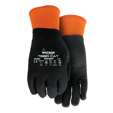 Tiger Cat Cut Resistant Gloves Black/orange Micro Foam Nitrile