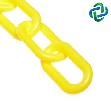 Standard Chain, 2 in x 100 ft, Polyethylene, Yellow Finish