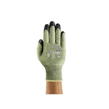 Medium Duty Work Gloves, No. 10, Black/green, Neoprene Foam 