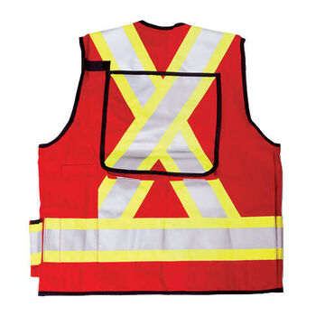 Gilets de sécurité à haute visibilité Surveyor, polyester 600D, rouge