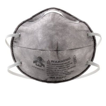 Respirateur jetable contre les particules, coque en polyester, pince-nez en aluminium, gris