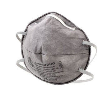 Respirateur jetable contre les particules, coque en polyester, pince-nez en aluminium, gris