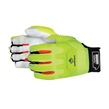 Work Gloves, Hi-viz Yellow, Thermoplastic Rubber, For Construction