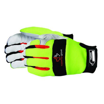 Work Gloves, 2X-Large, Hi-Viz Yellow, Proprietary Blend