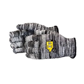 Work Gloves, Large, Black/White, Nylon Polyester, Cotton