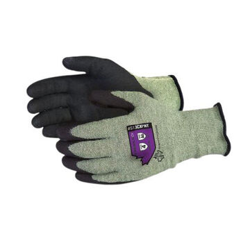 Coated Gloves, Green, 13 Ga Kevlar/stainless Steel Wire-core