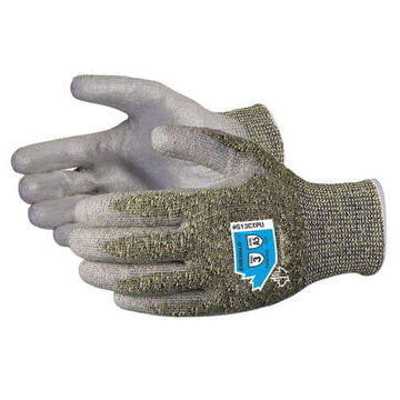 Coated Gloves, Gray, 13 Ga Kevlar/stainless Steel