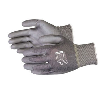 Coated Gloves, Gray, 13 Ga Polyester