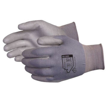 Coated Gloves, Gray, 13 Ga Polyamide