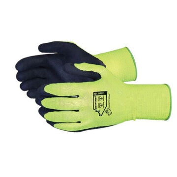 Gants enduits haute visibilité, Noir/Lime, Polyester 13 ga