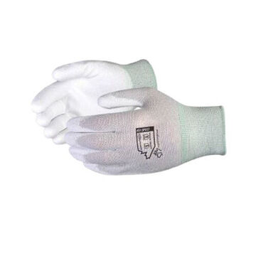 Coated Gloves Antistatic, White, Nylon, Carbon