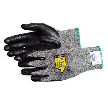 Gloves Coated, Speckled Gray, Black, 13 Ga Dyneema