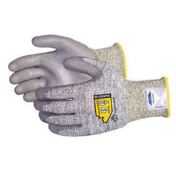 Coated Gloves, Gray, 3 Ga Dyneema