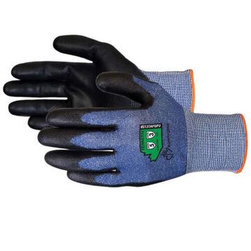 Coated Gloves, Black/blue, 13 Ga Tenactiv Yarn