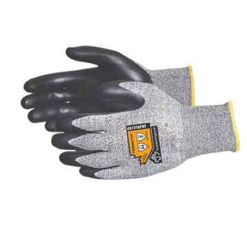 Coated Gloves, Black/gray, 13 Ga Tenactiv Yarn