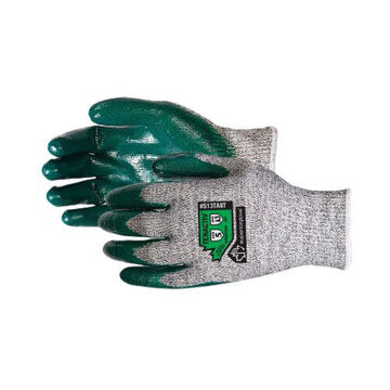 Coated Gloves, No. 9, Gray, Green, 13 Ga Tenactiv™