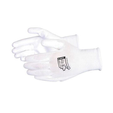 Coated Gloves, White, 13 Ga Polyester