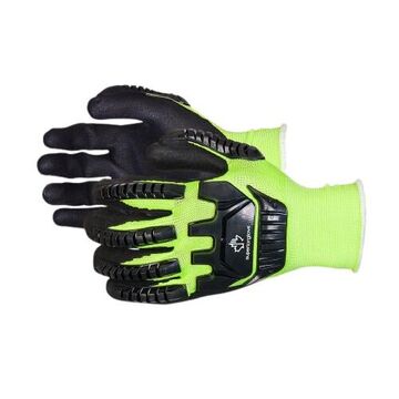 High Visibility Coated Gloves, Black/yellow, Nylon, Tpr, Dexterity®