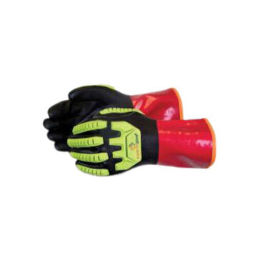Gloves Coated, Black/red/green, Pvc