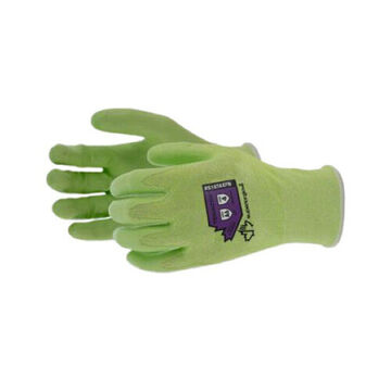 Composite Filament Coated Gloves, No. 10, Lime, 18 ga Blended HPPE and Steel
