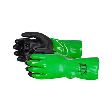 Extreme Comfort Coated Gloves,black/green, Pvc, Chemstop™ 